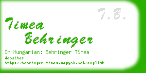timea behringer business card
